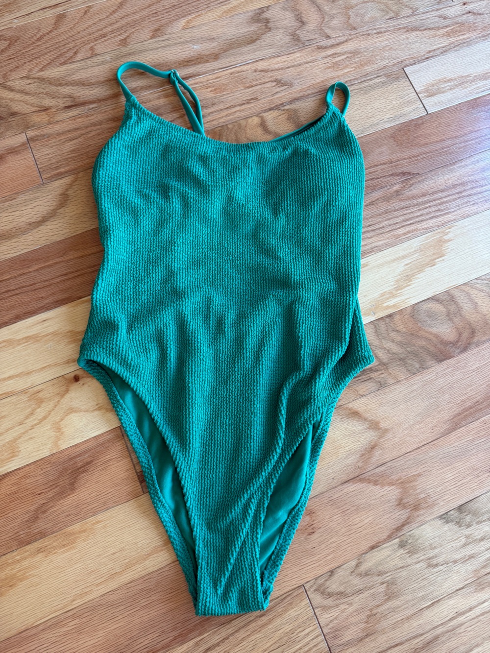 Shade & Shore Green ribbed one piece swimsuit